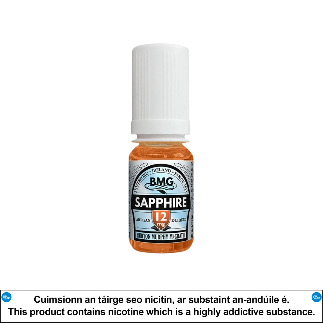 BMG Tobacco - Sapphire 10ml - OB Vape Shop Ireland | Free Next Day Delivery Over €50 | OB Vape Ireland's Premier Vape Shop | OB Bar Disposable Vape