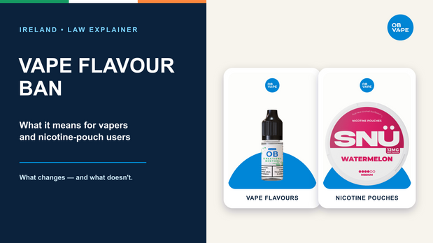 Ireland vape flavour ban explainer for vapers and nicotine pouch users