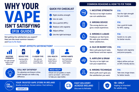 Why Your Vape Isn’t Satisfying (Fix Guide)