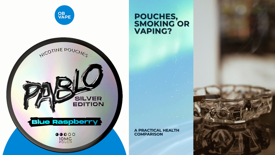 Nicotine pouches, vaping and smoking compared