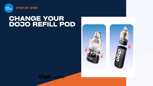 Official Vaporesso DOJO Blast 10K refill pod replacement steps