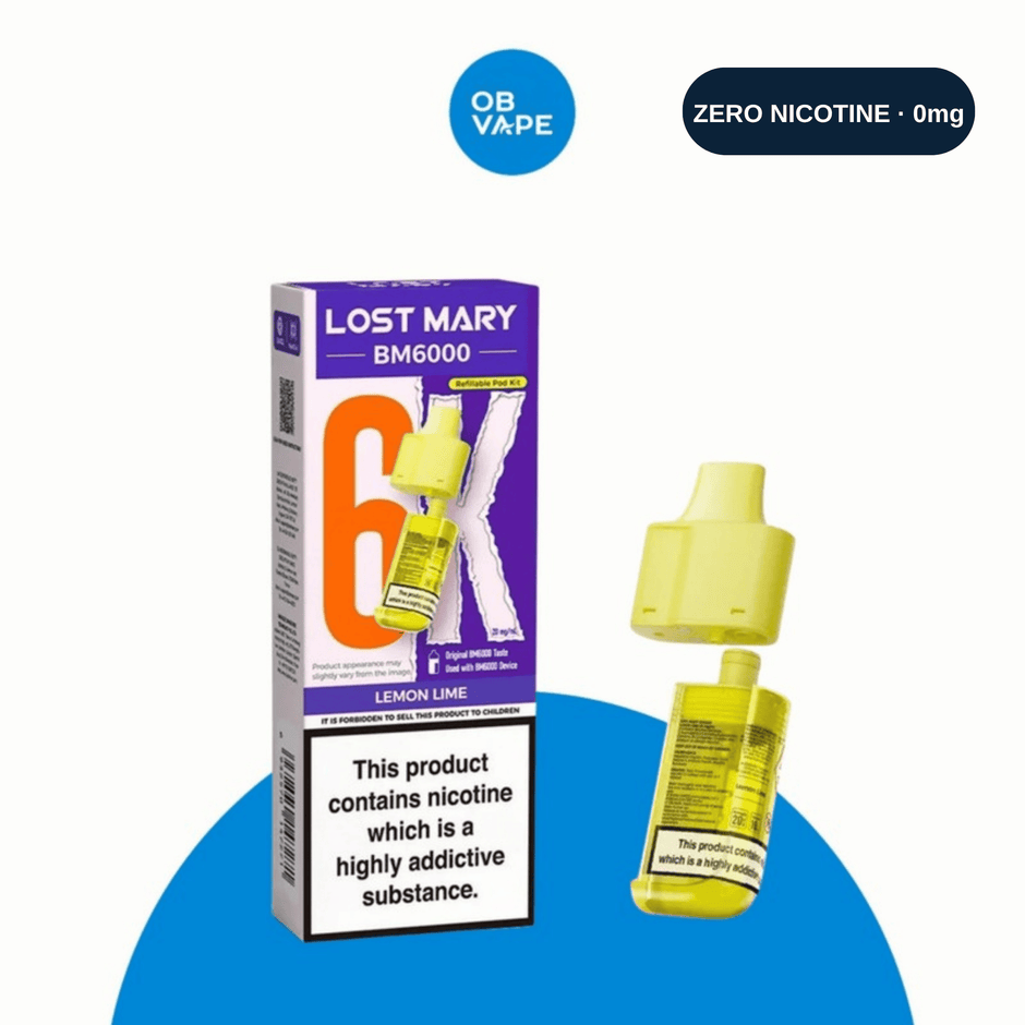 Lost Mary BM6000 Refill Pods ZERO Nicotine 0mg – Lemon Lime