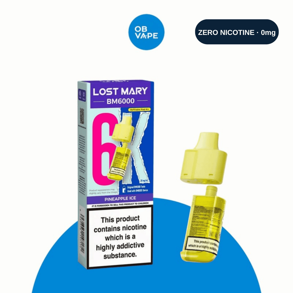 Lost Mary BM6000 Refill Pods ZERO Nicotine 0mg – Pineapple Ice