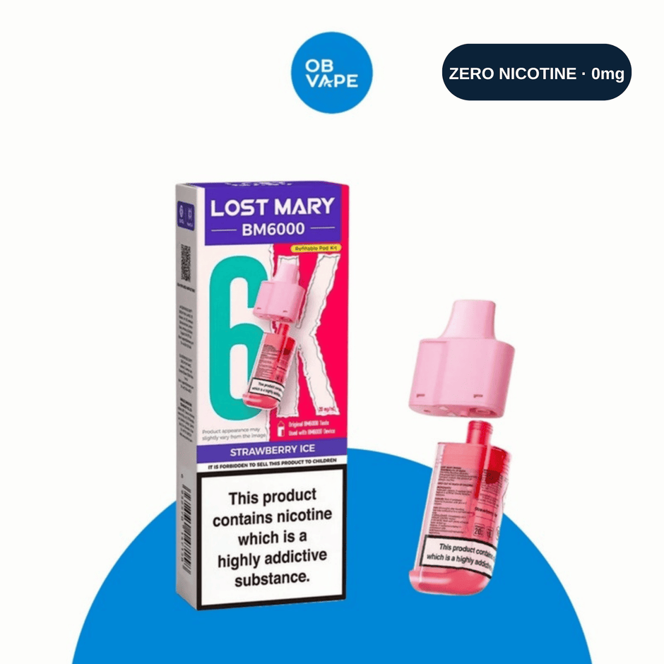 Lost Mary BM6000 Refill Pods ZERO Nicotine 0mg – Strawberry Ice