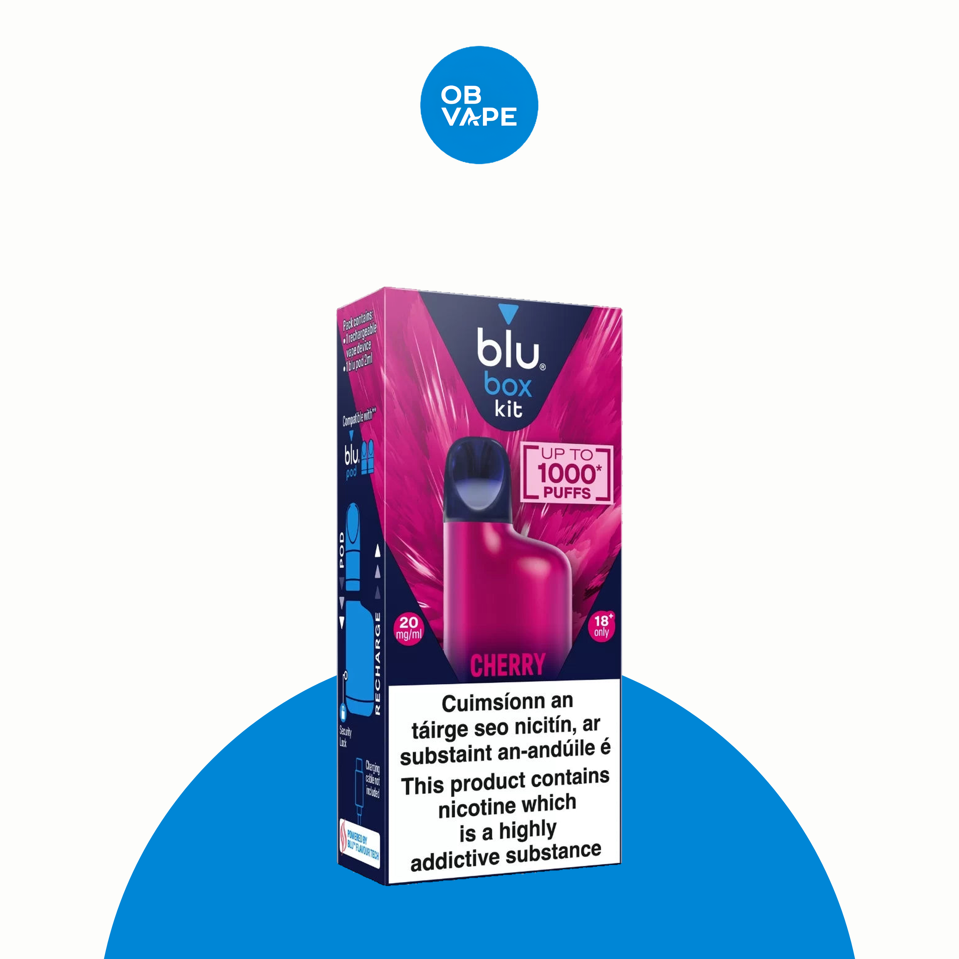 blu Box Rechargeable Disposable Vape – Cherry – approved OB Vape product image
