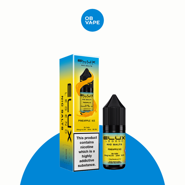 Pineapple Ice – Elux Legend Nic Salt 10ml – approved ELUX retail box and bottle product image | OB Vape