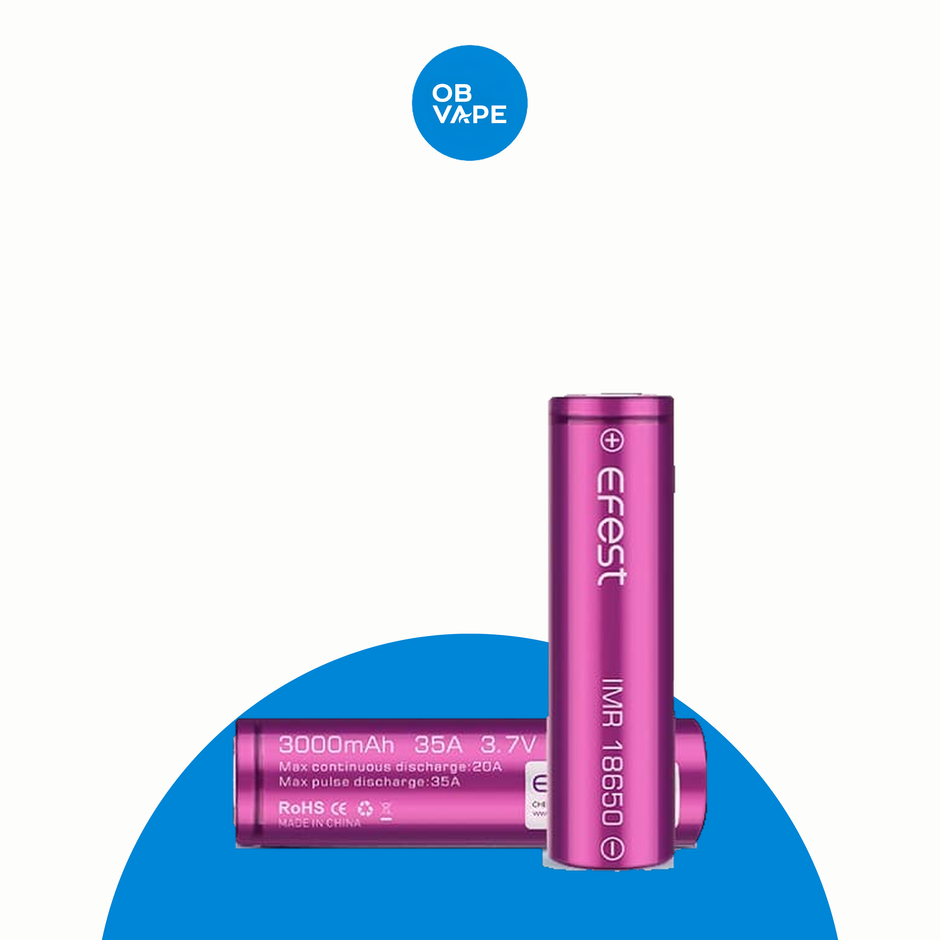 Efest 18650 Battery 3000mAh 20A – approved OB Vape brand-organised product image