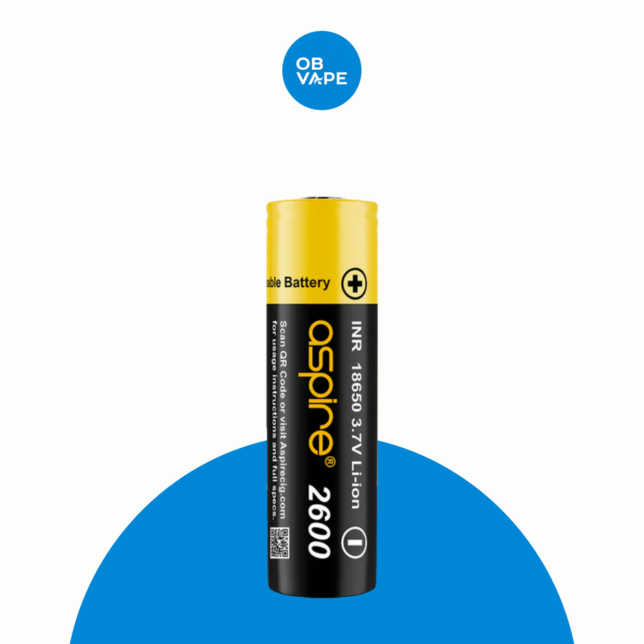Aspire INR 18650 2600mAh Battery – approved OB Vape brand-organised product image