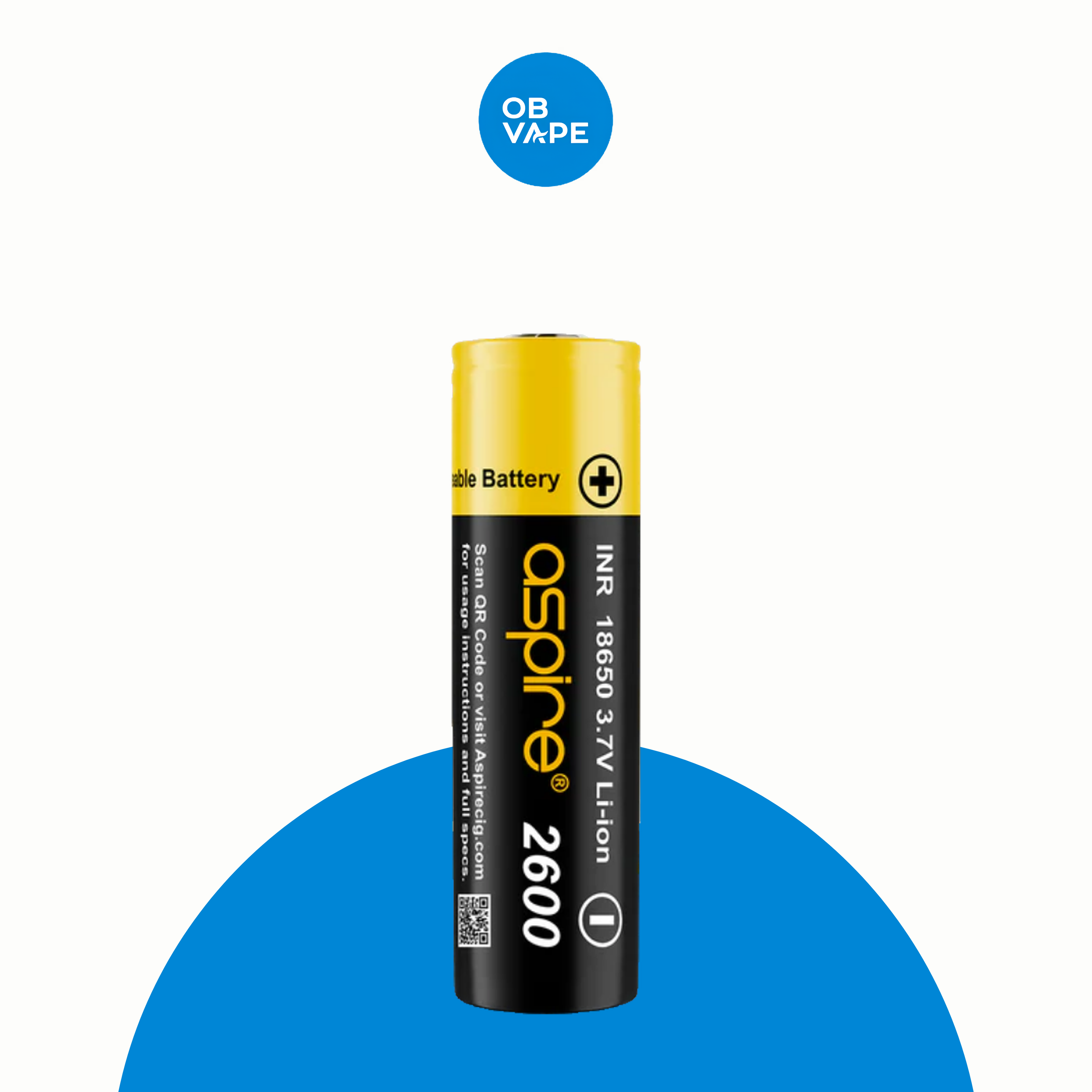 Aspire INR 18650 2600mAh Battery – approved OB Vape brand-organised product image