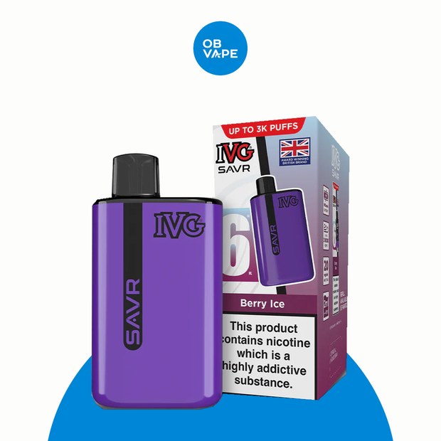 IVG SAVR 3000 Puff Disposable Vape – Berry Ice official approved product image | OB Vape