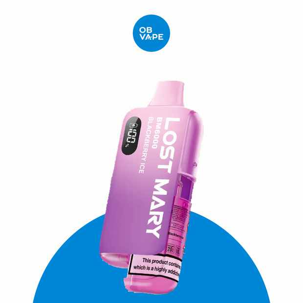 Lost Mary 6K BM6000 6000 Puff Disposable Vape – Blackberry Ice official product image | OB Vape