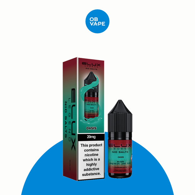 Oasis – Elux Legend Nic Salt 10ml – approved ELUX retail box and bottle product image | OB Vape