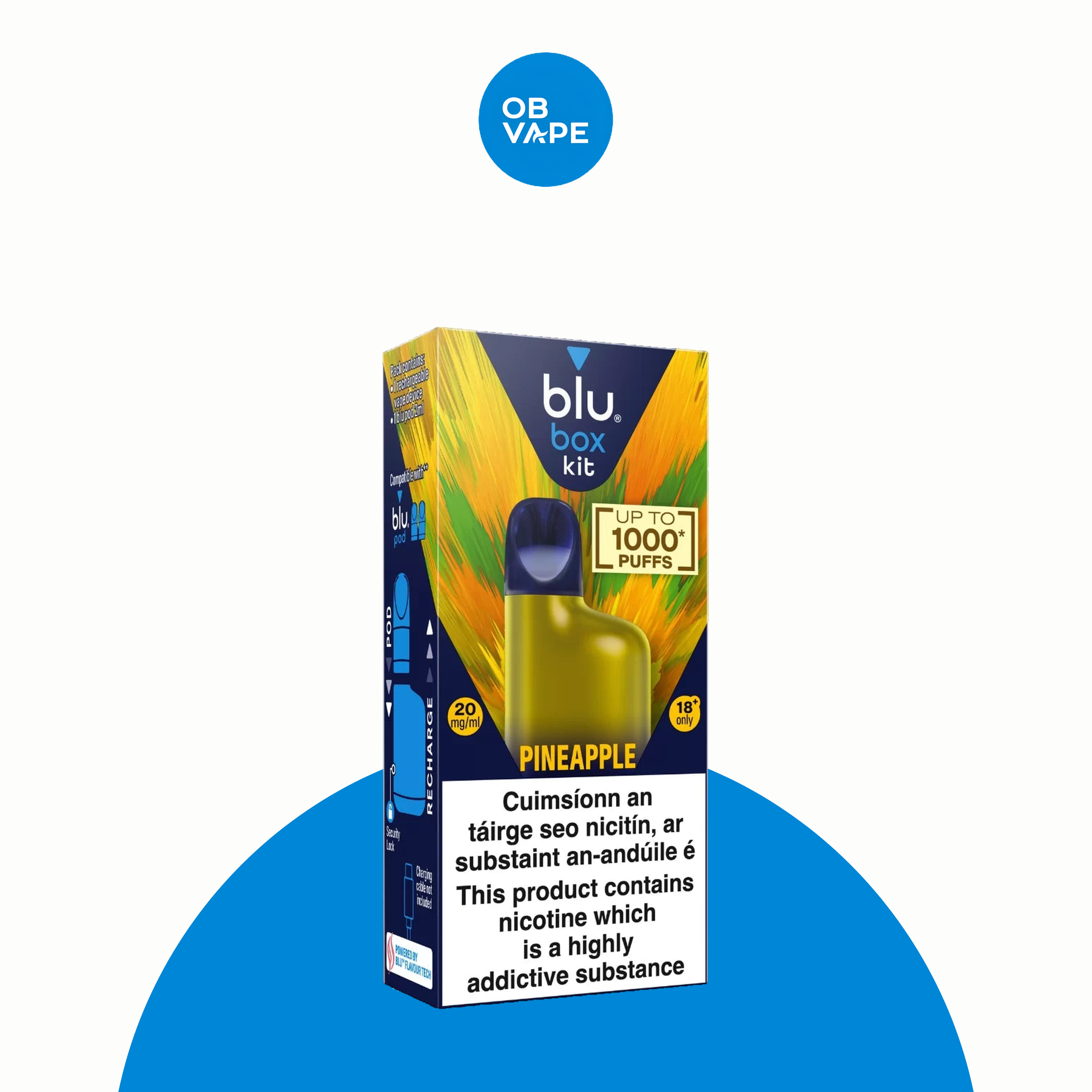 blu Box Rechargeable Disposable Vape – Pineapple – approved OB Vape product image