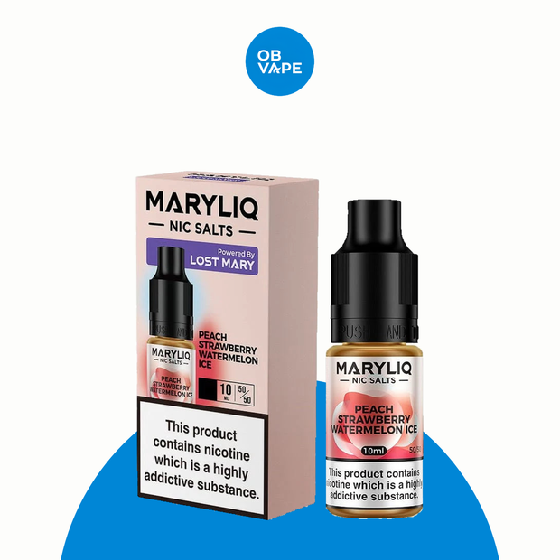 Peach Strawberry Watermelon Ice - Maryliq Nic Salt – approved OB Vape brand-organised product image
