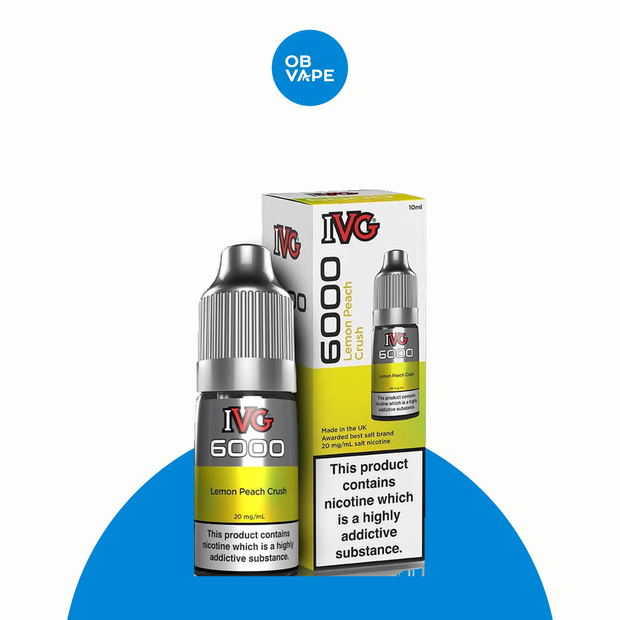 Lemon Peach Crush - IVG 6000 Nic Salt – approved OB Vape brand-organised product image