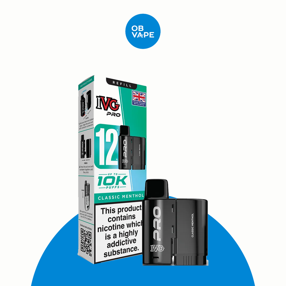 IVG Pro 10K 12ml Replacement Pre-Filled Pod – Classic Menthol approved OB Vape product image