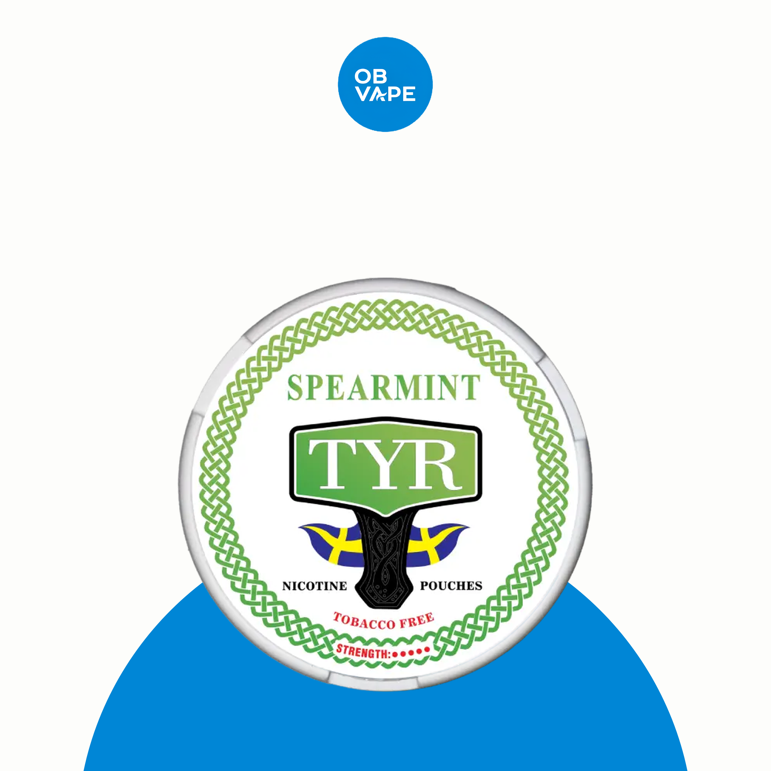 TYR Nicotine Pouches – Spearmint (12mg) – approved OB Vape product image