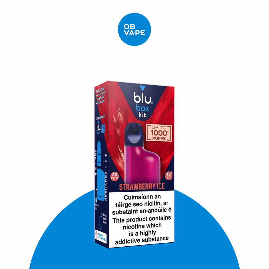 blu Box Rechargeable Disposable Vape – Strawberry Ice – approved OB Vape product image