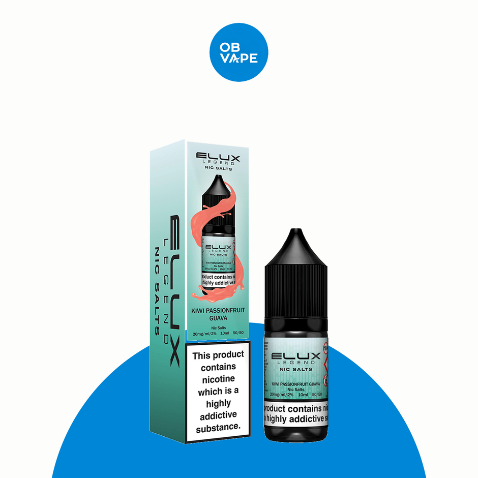 Kiwi Passionfruit Guava – Elux Legend Nic Salt 10ml – approved ELUX retail box and bottle product image | OB Vape