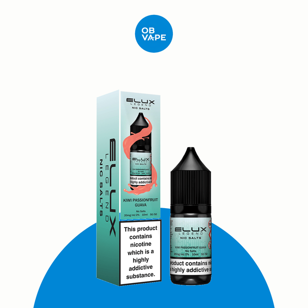 Kiwi Passionfruit Guava – Elux Legend Nic Salt 10ml – approved ELUX retail box and bottle product image | OB Vape