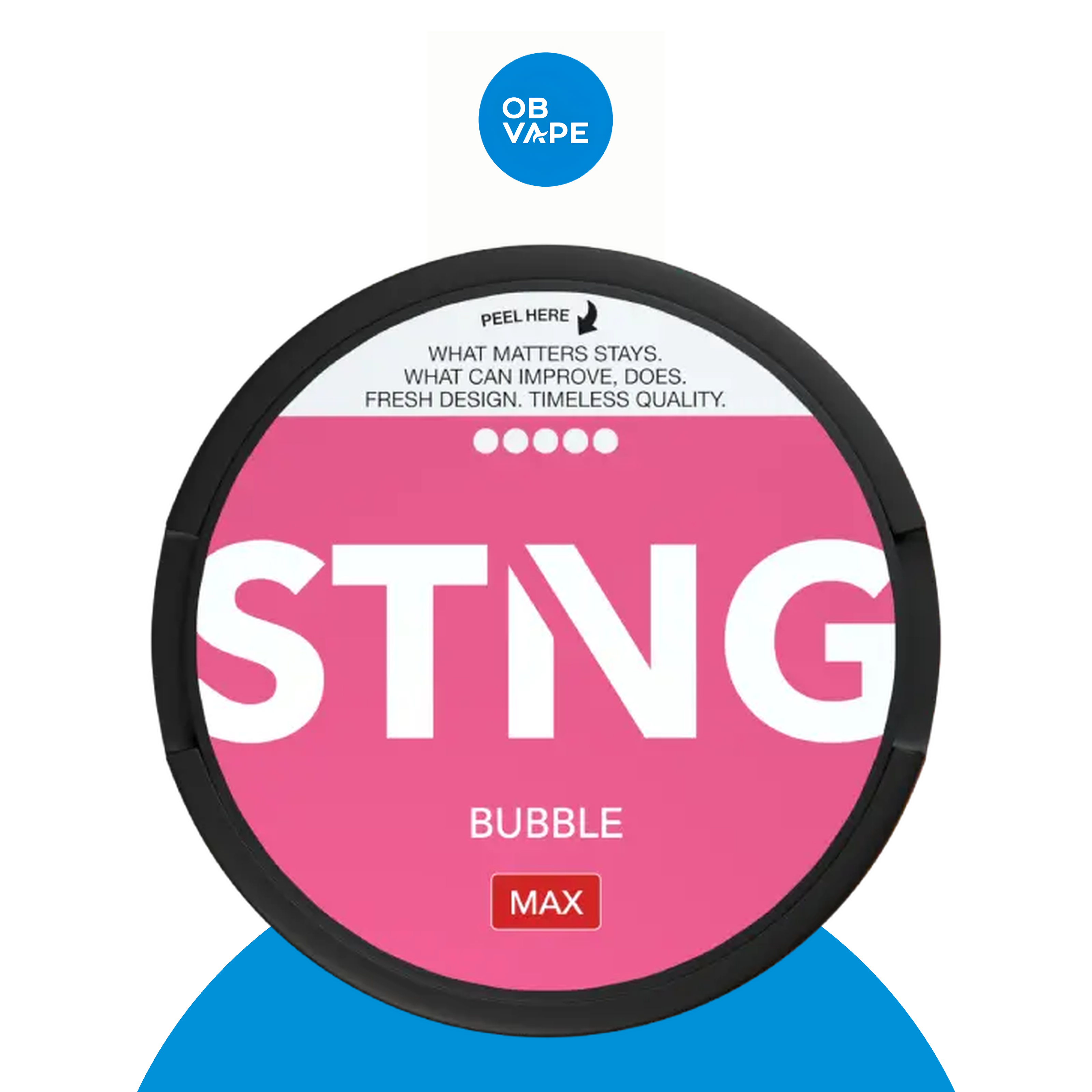 STNG Bubble MAX nicotine pouches - 27.5mg per pouch - OB Vape branded image