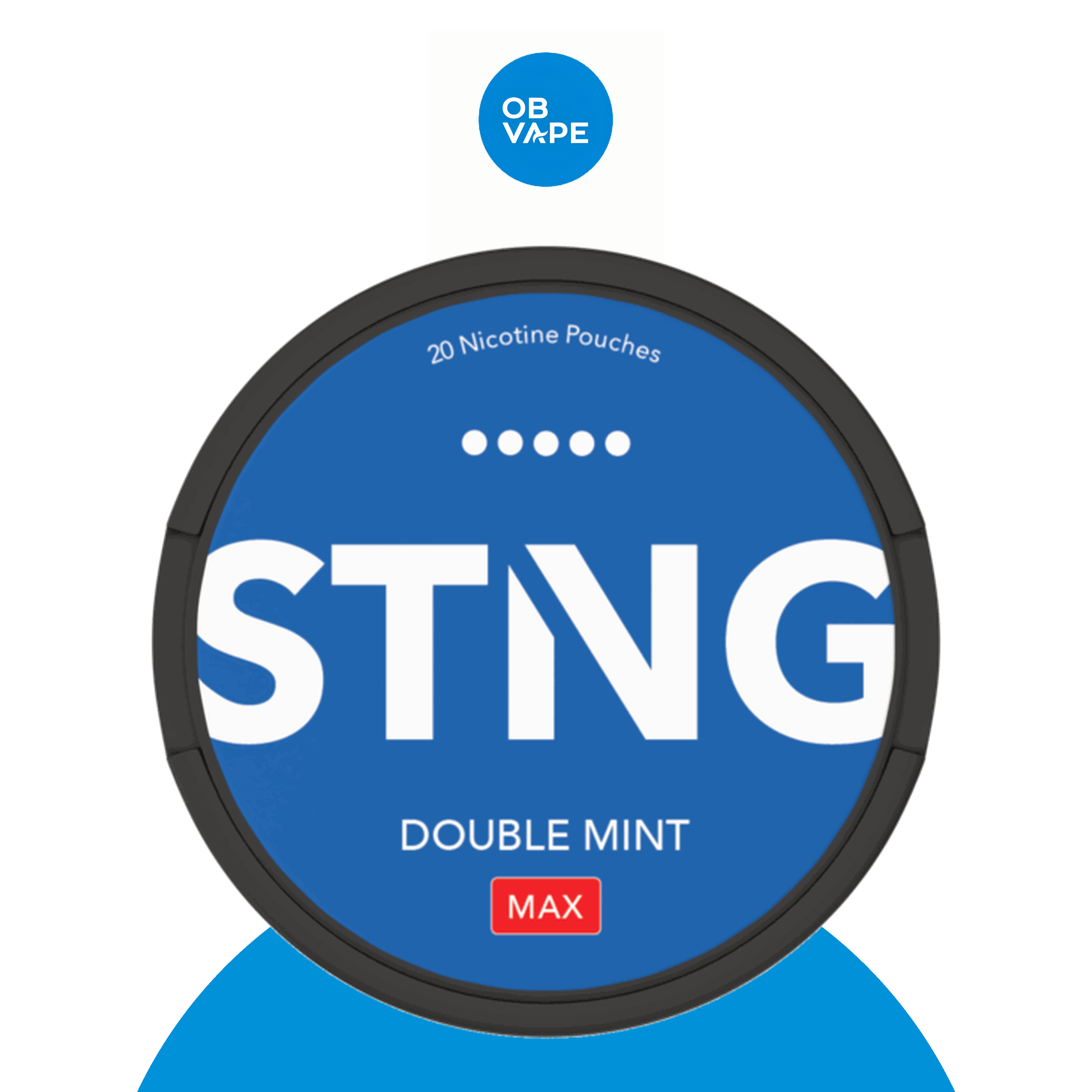 STNG Double Mint MAX nicotine pouches - 27.5mg per pouch - OB Vape branded image