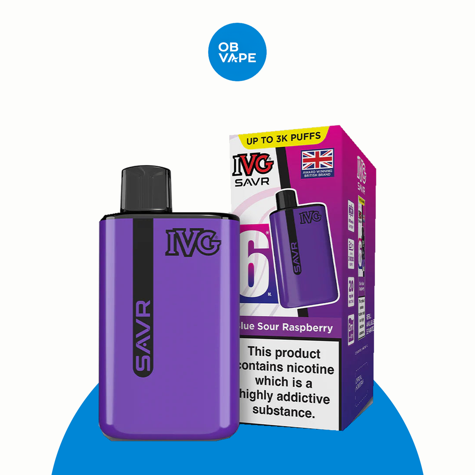 IVG SAVR 3000 Puff Disposable Vape – Blue Sour Raspberry official approved product image | OB Vape