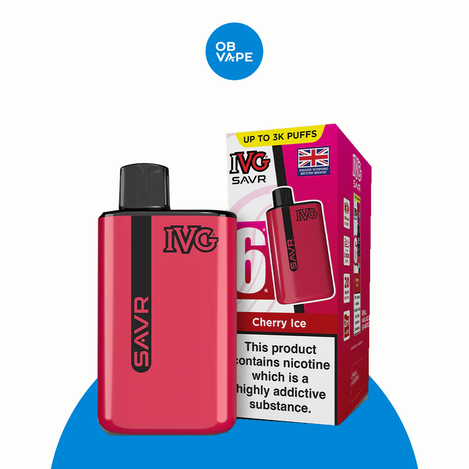 IVG SAVR 3000 Puff Disposable Vape – Cherry Ice official approved product image | OB Vape