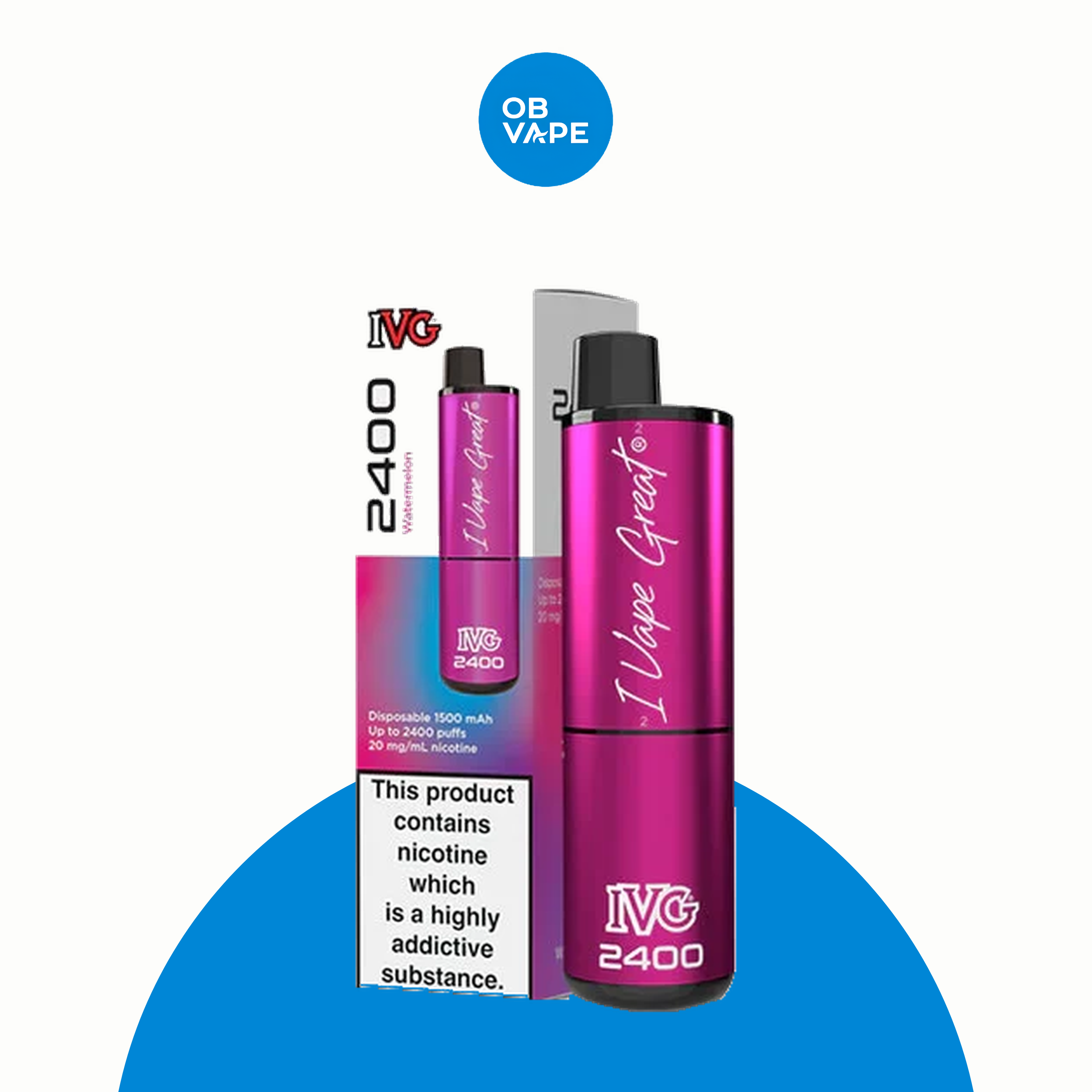 IVG 2400 Disposable Vape – Watermelon Ice product image | OB Vape
