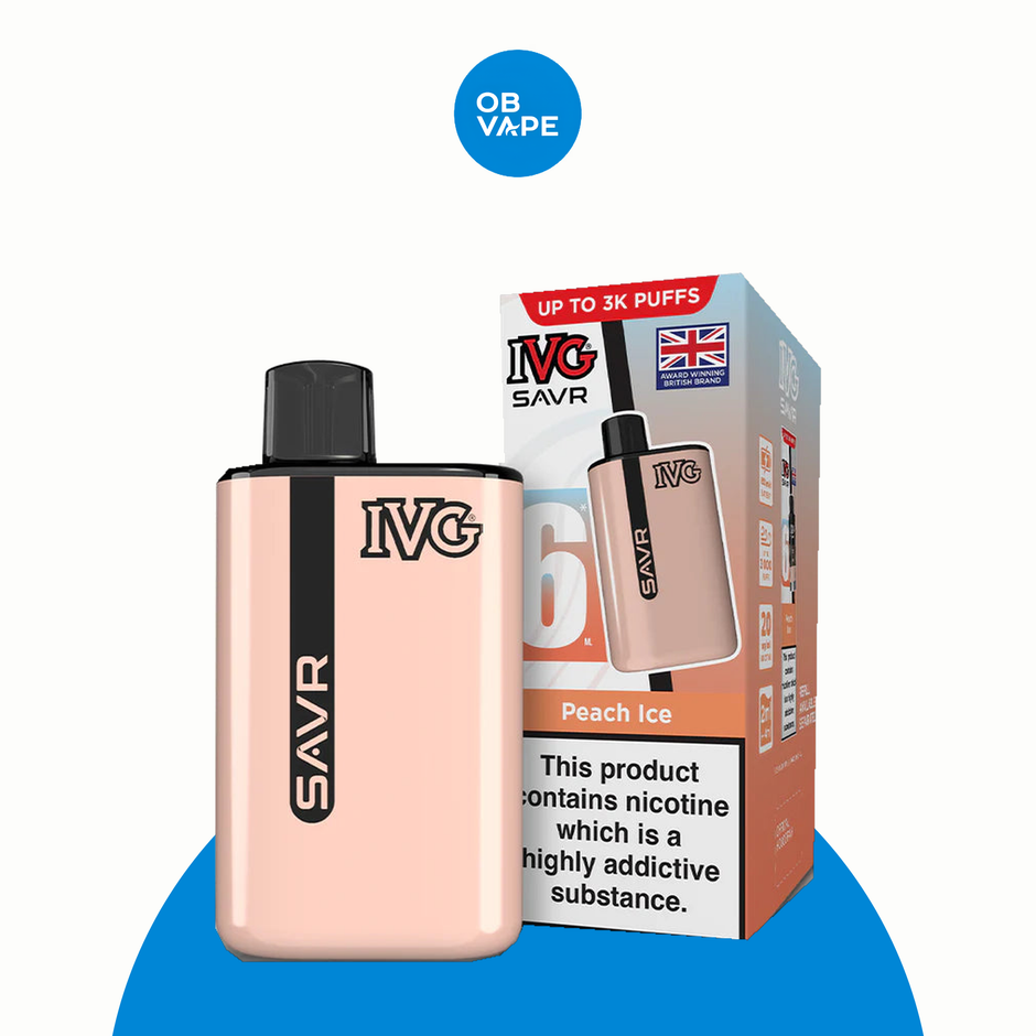 IVG SAVR 3000 Puff Disposable Vape – Peach Ice official approved product image | OB Vape