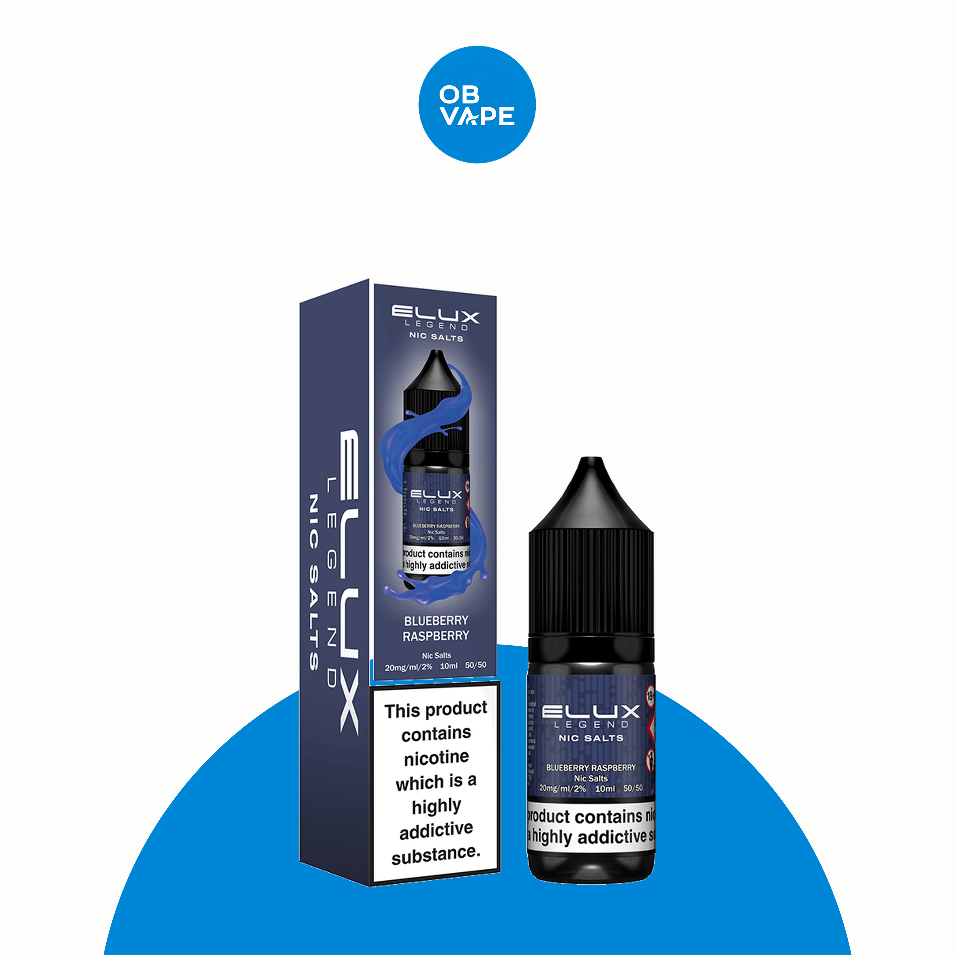 Blueberry Raspberry – Elux Legend Nic Salt 10ml – approved ELUX retail box and bottle product image | OB Vape