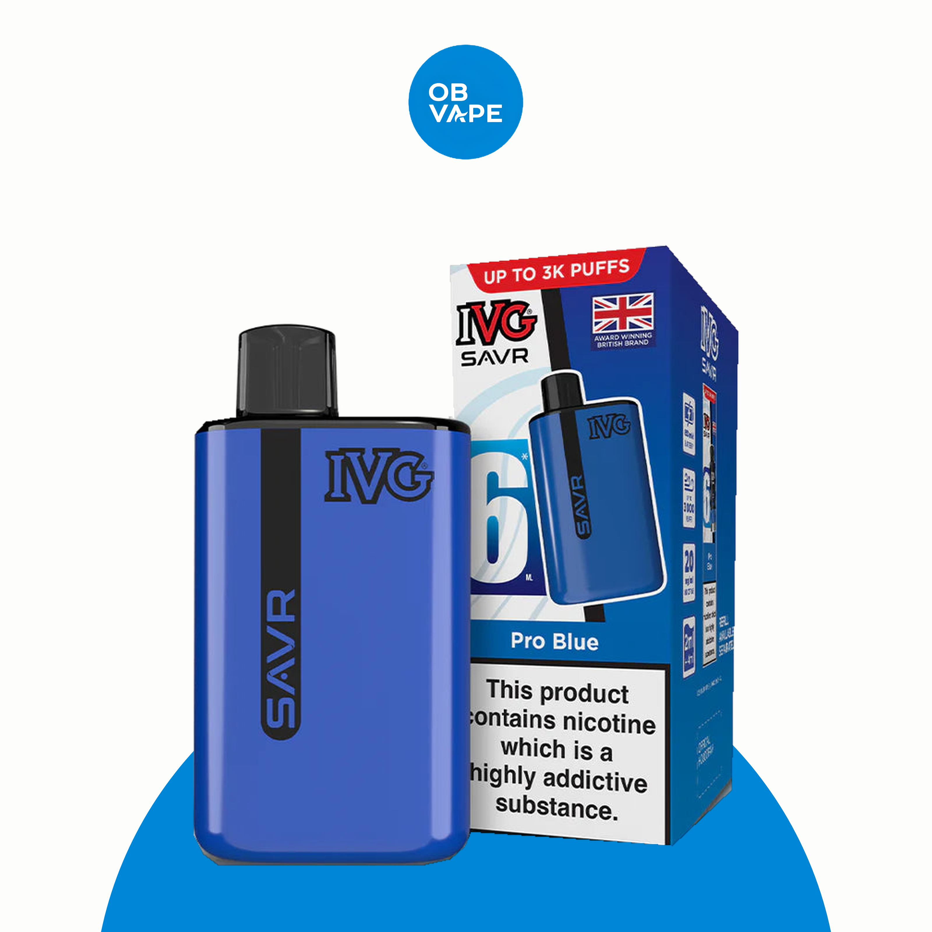 IVG SAVR 3000 Puff Disposable Vape – Pro Blue official approved product image | OB Vape
