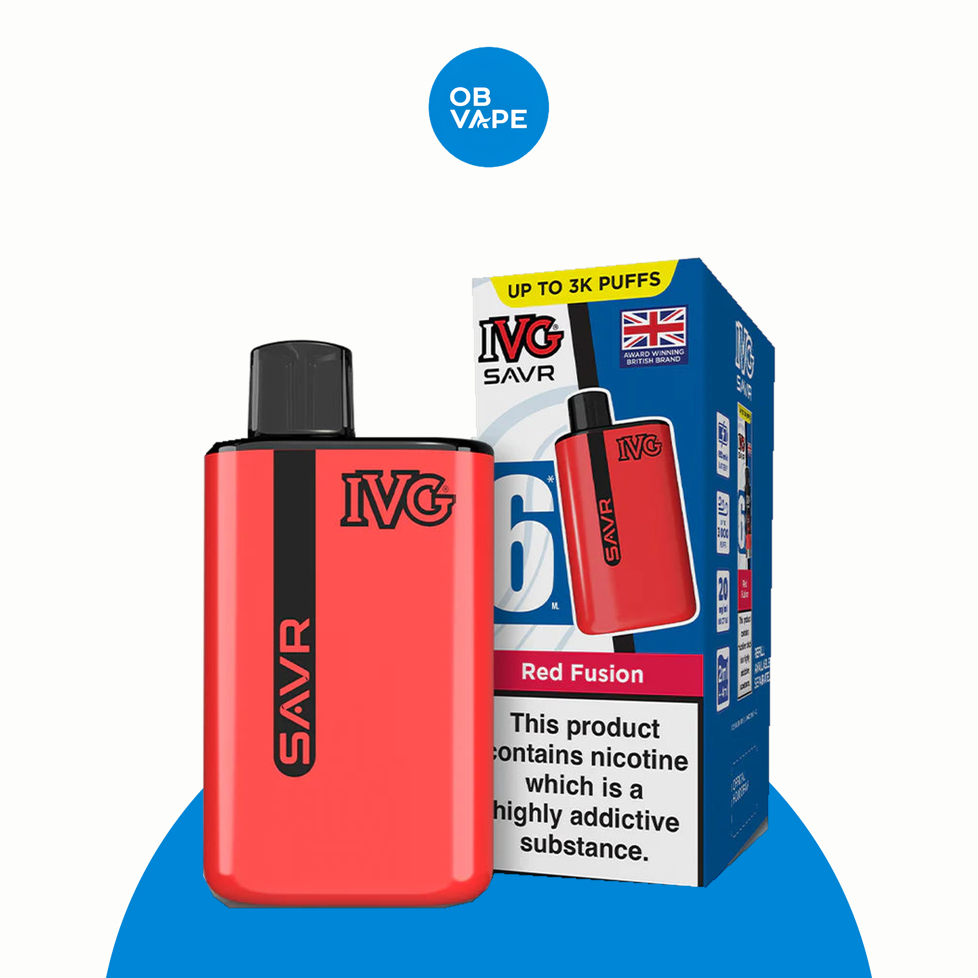 IVG SAVR 3000 Puff Disposable Vape – Red Fusion official approved product image | OB Vape