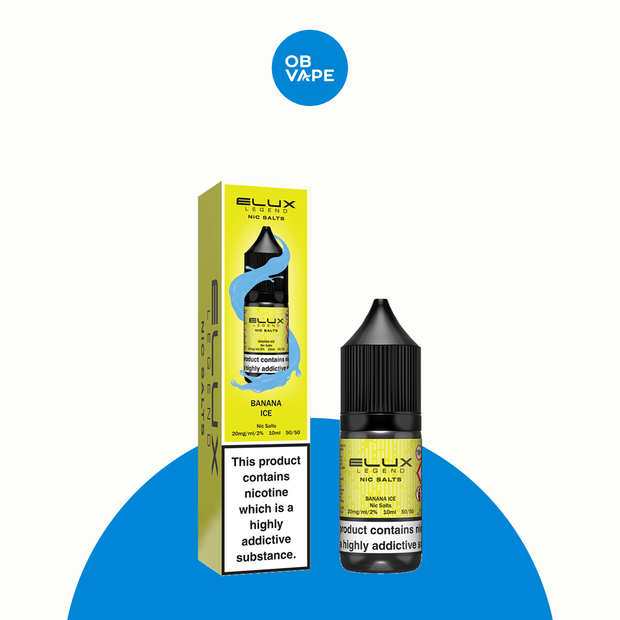 Banana Ice – Elux Legend Nic Salt 10ml – approved ELUX retail box and bottle product image | OB Vape
