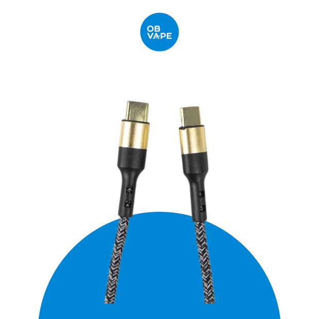 Gold Plated USB-C to USB-C Cable OB Vape Ireland.