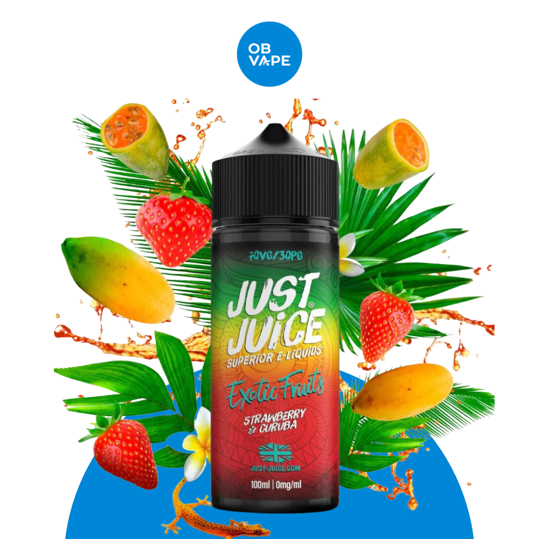 Strawberry and Curuba - Just Juice 100ml - OB Vape Shop Ireland | Free Next Day Delivery Over €50 | OB Vape Ireland's Premier Vape Shop | OB Bar Disposable Vape