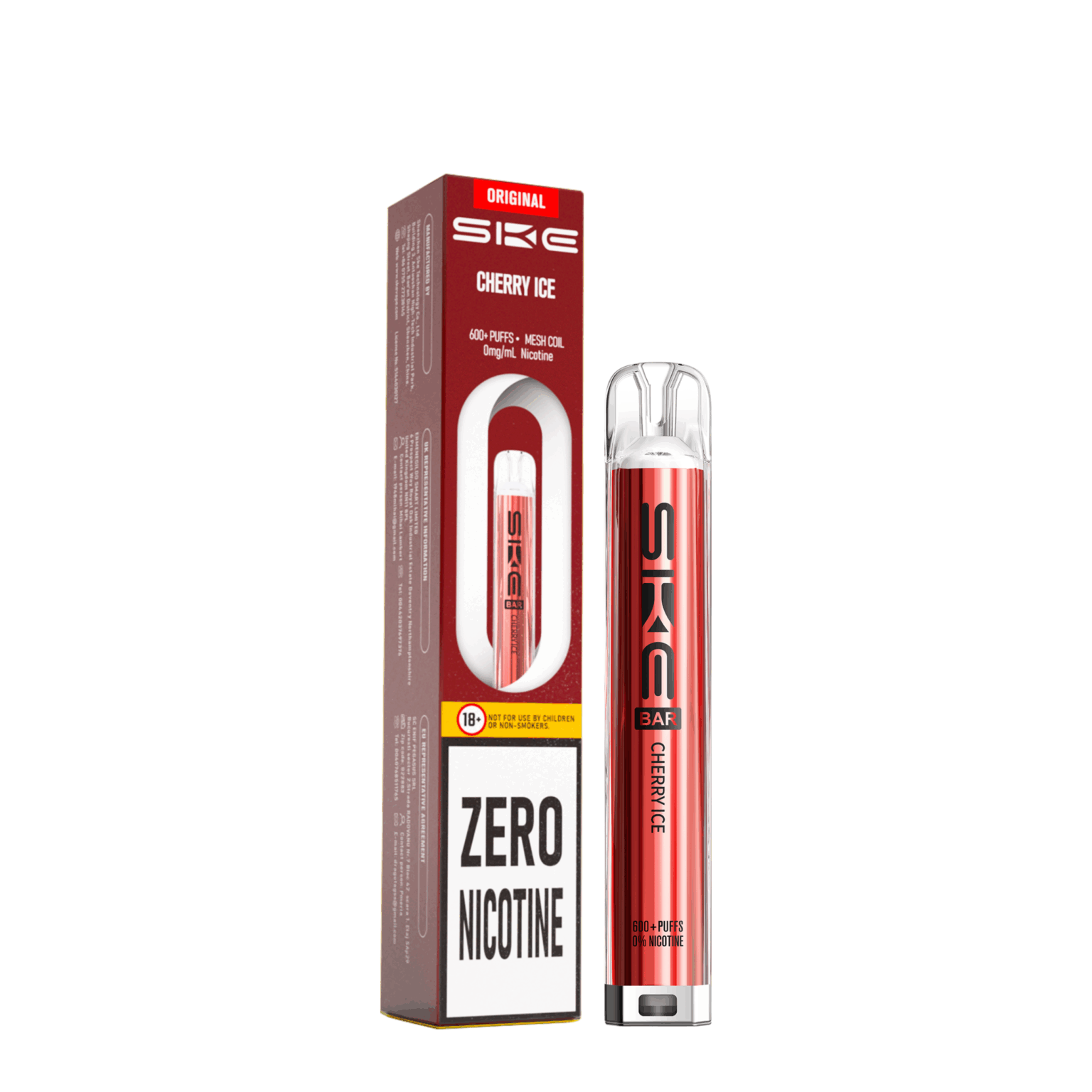 SKE Crystal Bar 600 Puff ZERO NICOTINE Disposable