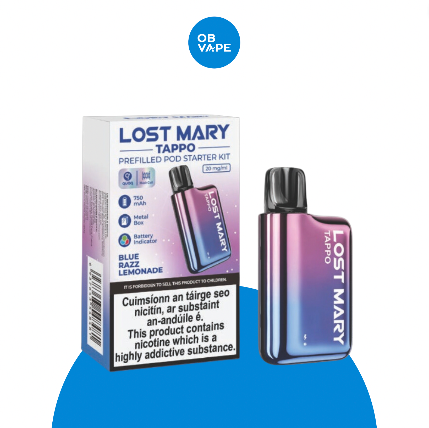Lost Mary - Tappo Pod Starter Kit - OB Vape Shop Ireland | Free Next Day Delivery Over €50 | OB Vape Ireland's Premier Vape Shop | OB Bar Disposable Vape