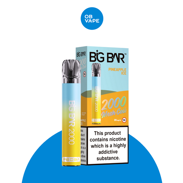 Feoba Big Bar 2000 Pineapple Ice – Long-Lasting Disposable Vape