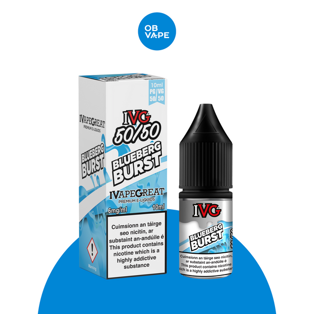 Blueberg Burst - IVG 50/50 10ml OB Vape Ireland.