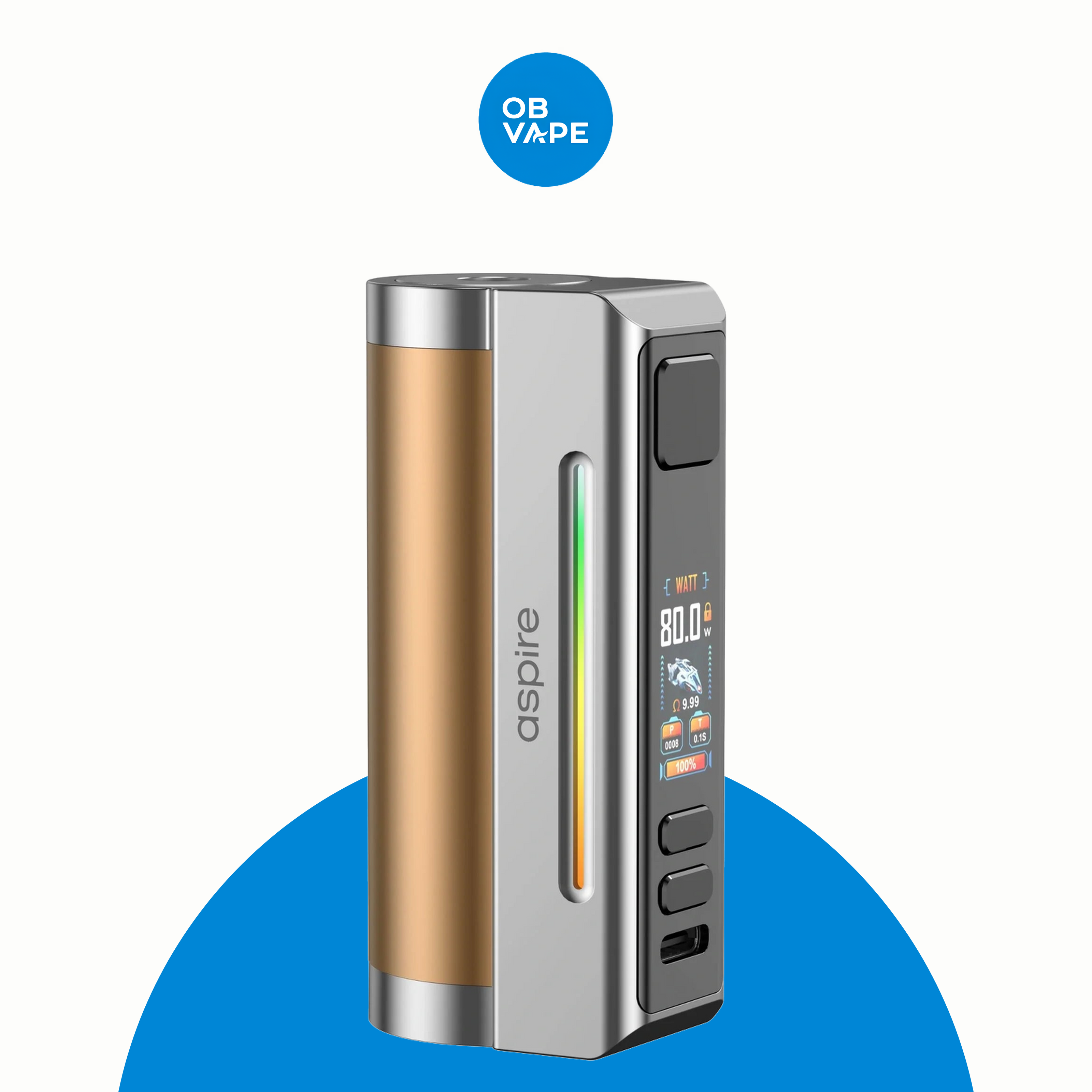 Aspire Zelos M80 Mod – Gold & Silver official product image | OB Vape