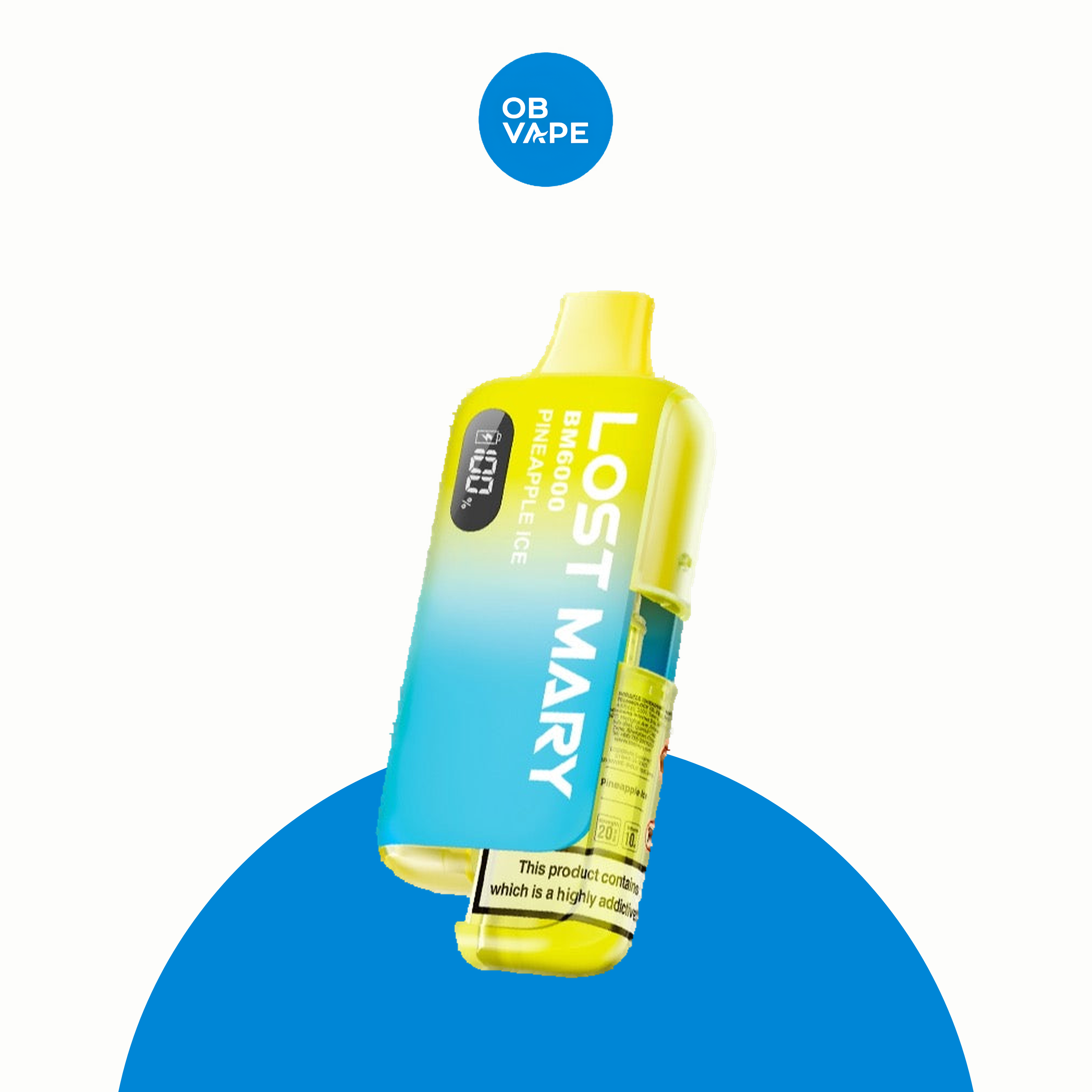 Lost Mary 6K BM6000 6000 Puff Disposable Vape – Pineapple Ice official clean-edge product image | OB Vape