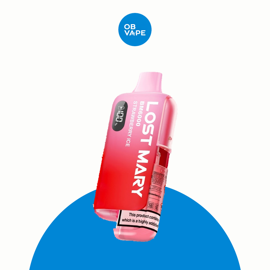 Lost Mary 6K BM6000 6000 Puff Disposable Vape – Strawberry Ice official clean-edge product image | OB Vape