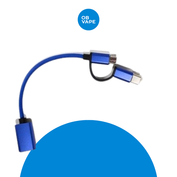 USB Cable 2 in 1 to Type C + Micro Usb