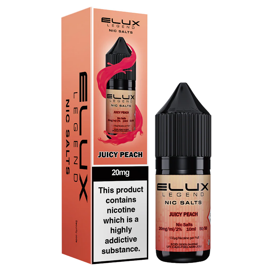 Juicy Peach– Elux Legend Nic Salt 10ml