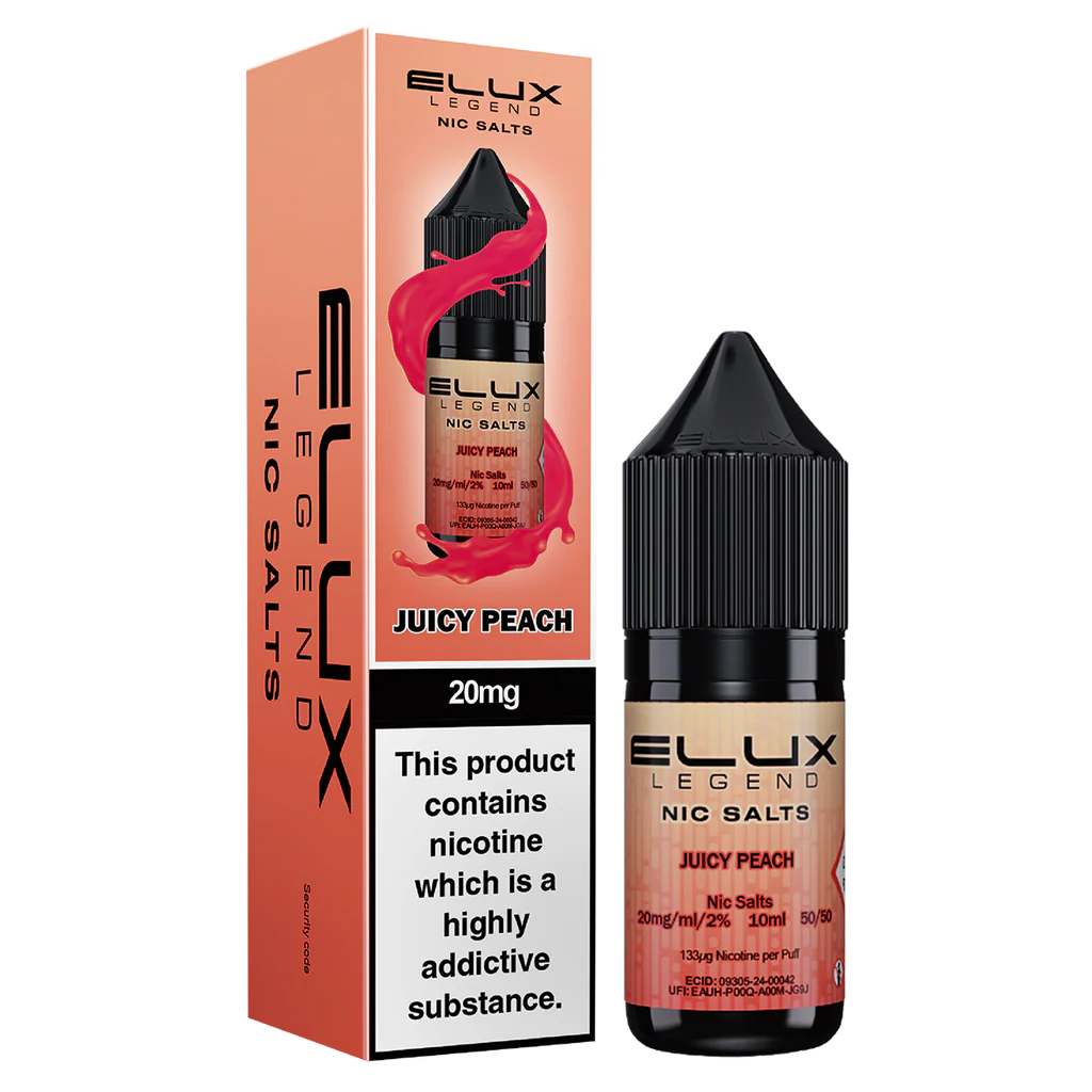 Juicy Peach– Elux Legend Nic Salt 10ml