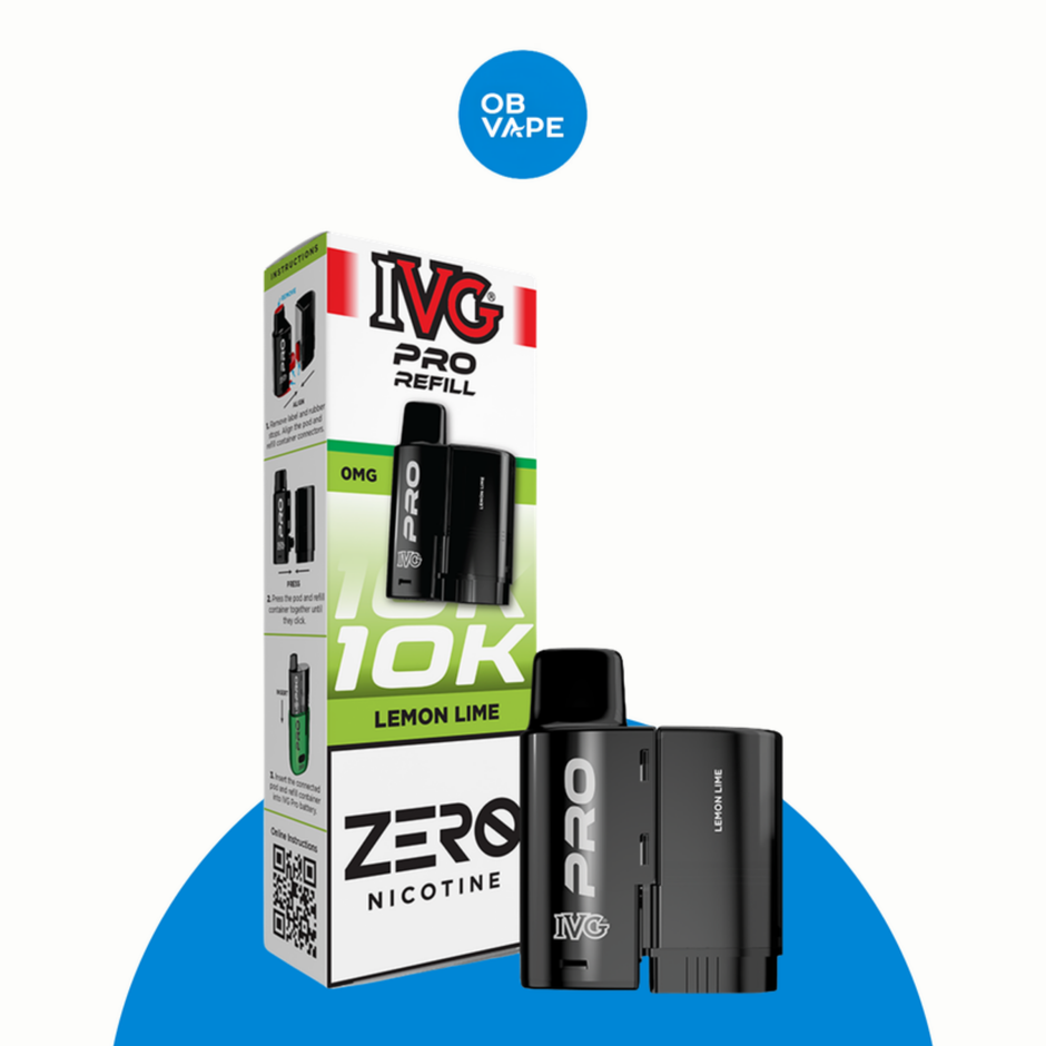 IVG Pro 10K 0mg nicotine free prefilled pod Lemon Lime – OB Vape product image