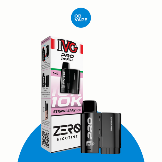 IVG Pro 10K 0mg nicotine free prefilled pod Strawberry Ice – OB Vape product image