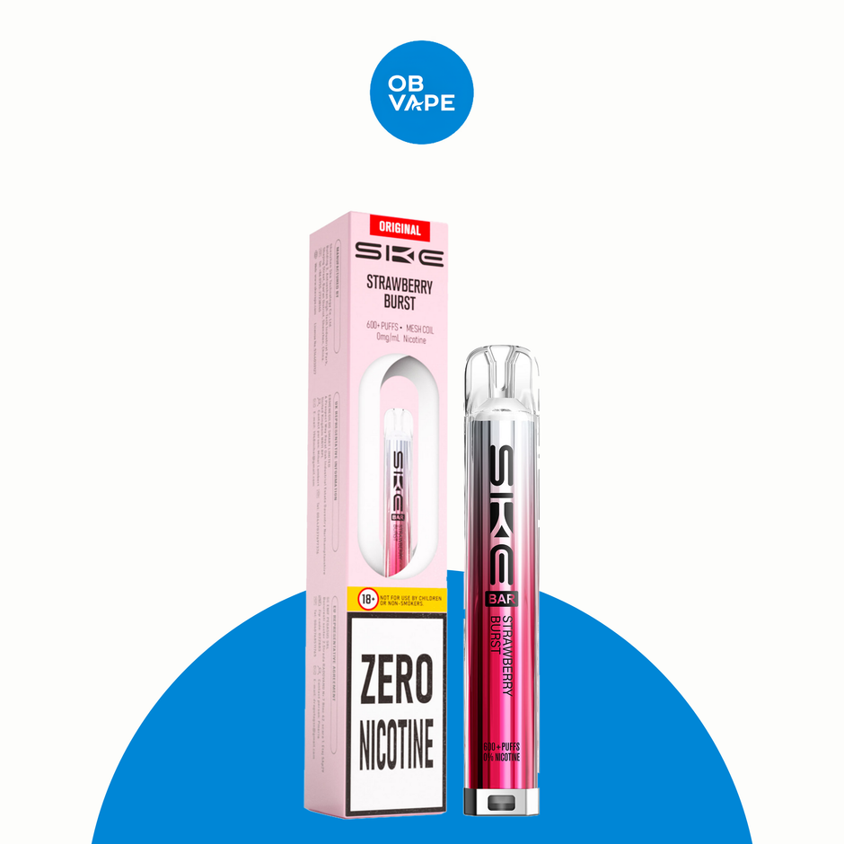 SKE Crystal Bar 600 Puff ZERO NICOTINE Disposable – Strawberry Burst official product image | OB Vape