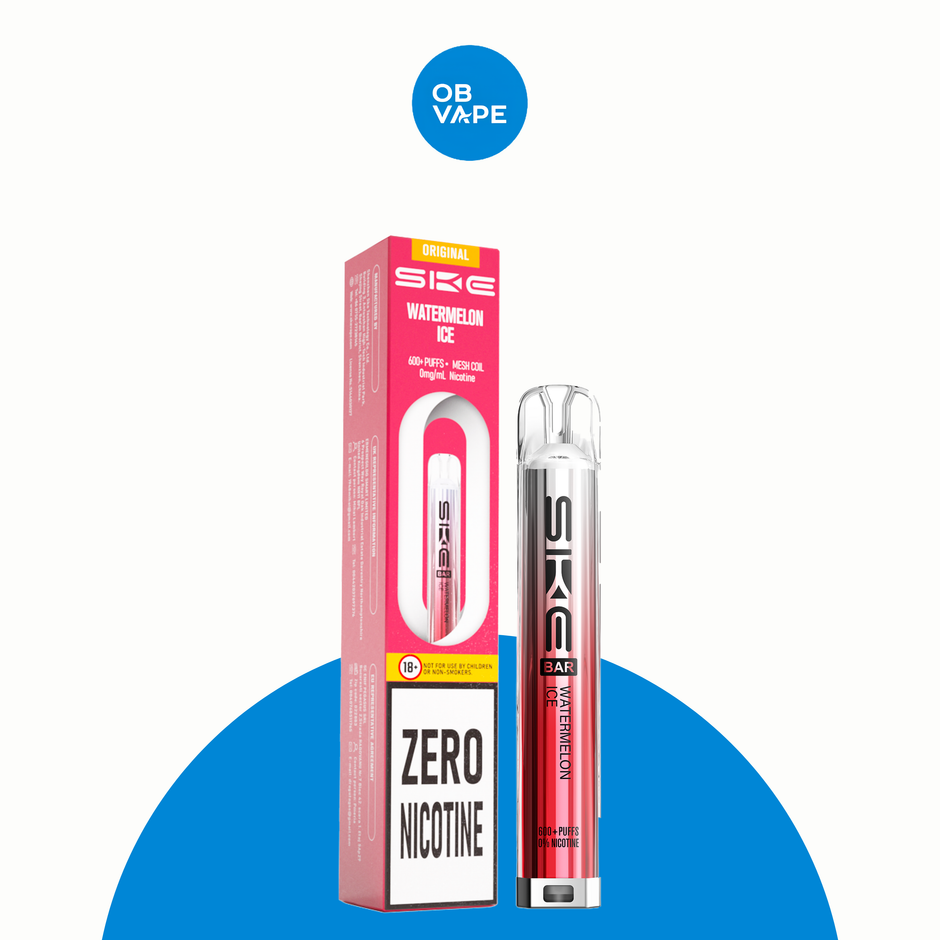 SKE Crystal Bar 600 Puff ZERO NICOTINE Disposable – Watermelon Ice official product image | OB Vape